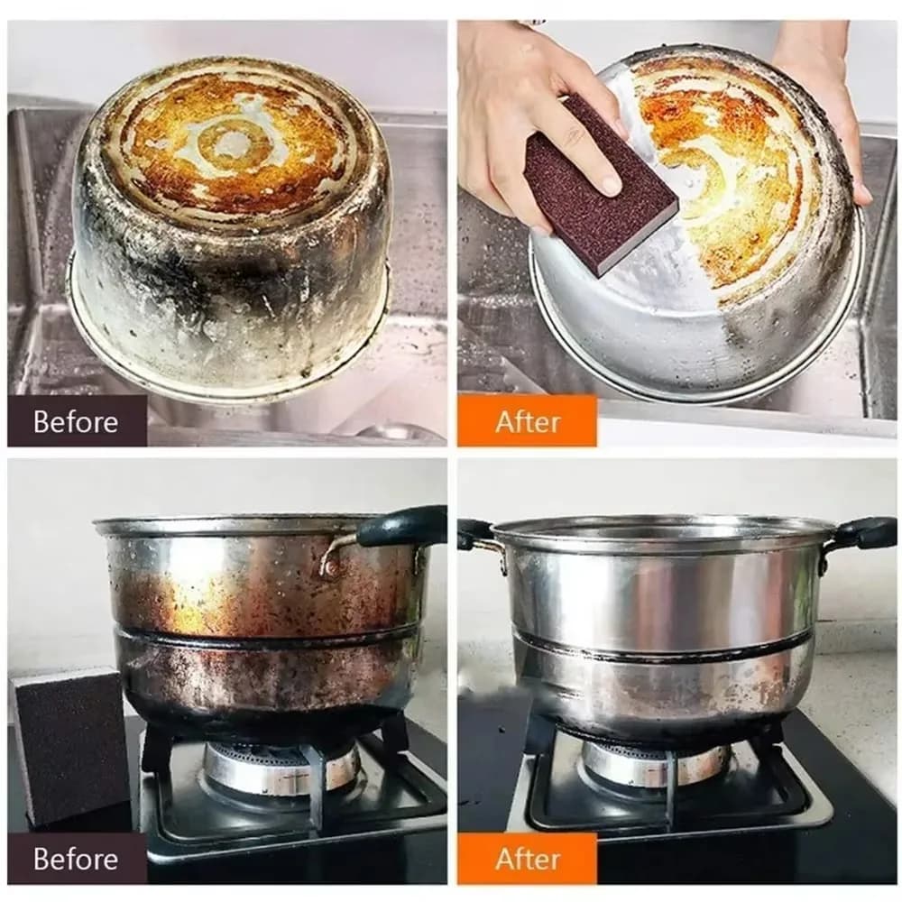 Gomme éponge Nano carborundum, 1 à 8 pièces, brosse de nettoyage de la rouille pour Pot de cuisine, 