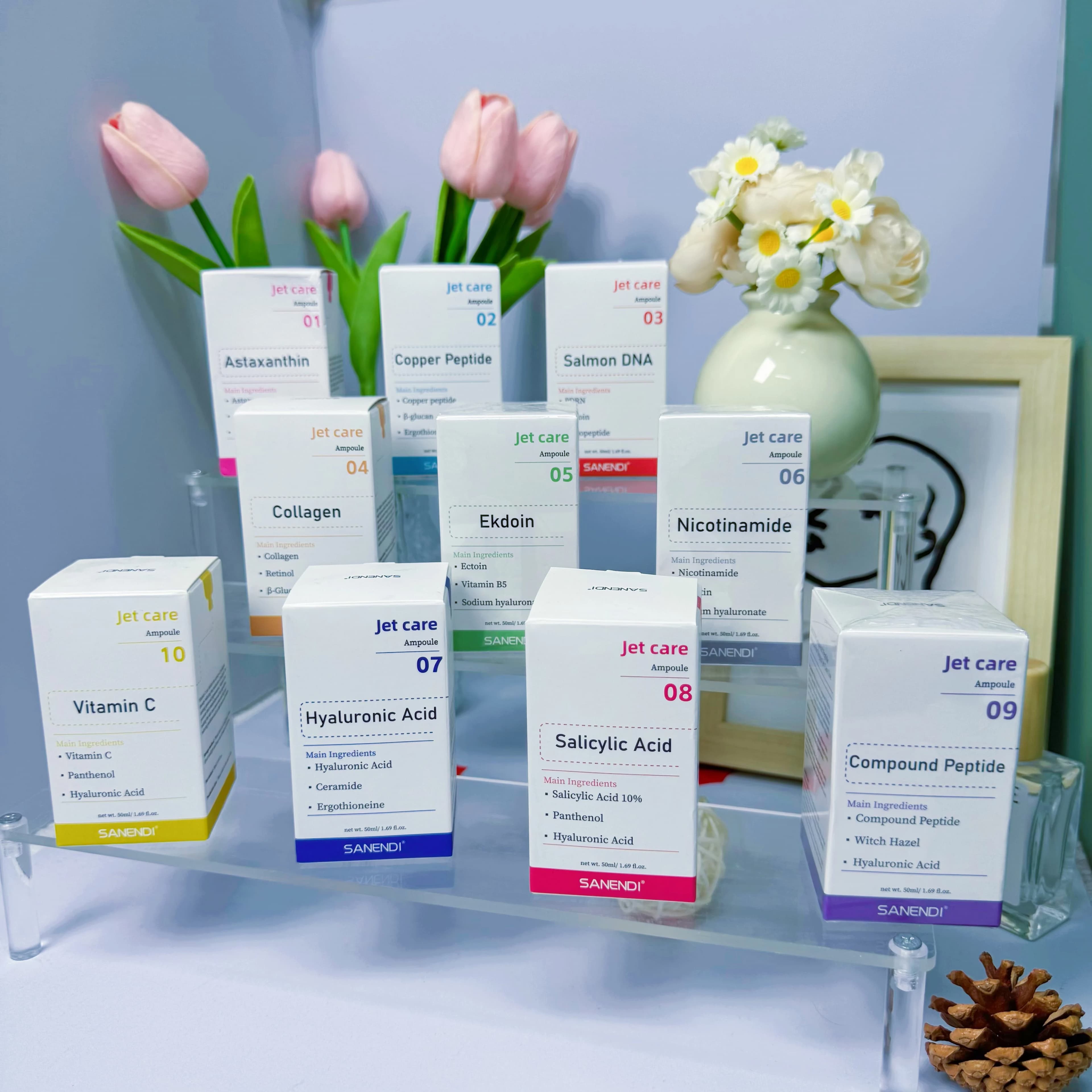 Série de soins de brume faciale-aérosol essence liquide saumon ADN soins de la peau hydratant et hyd