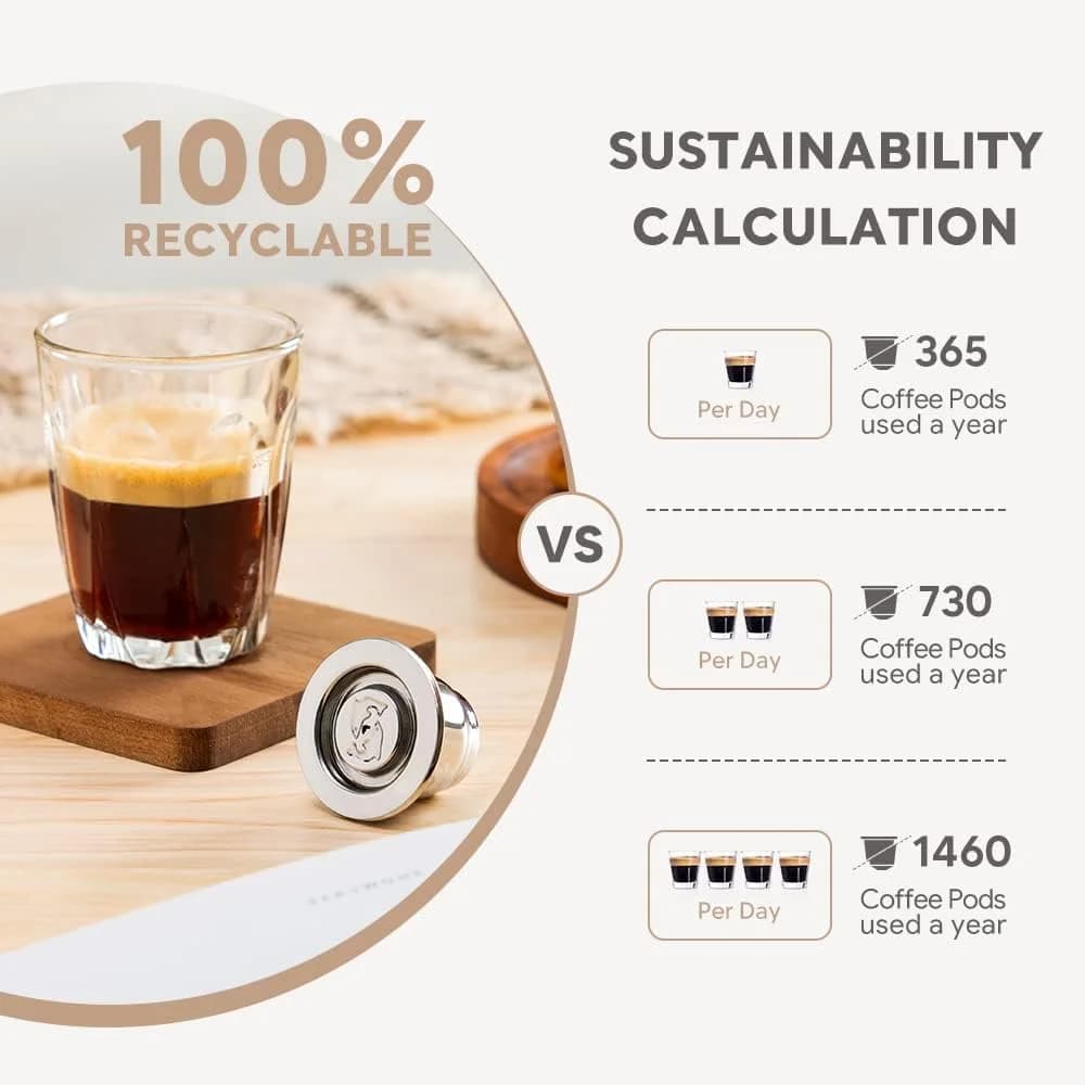 Dosettes réutilisables pour Nespresso Capsule réutilisable en acier inoxydable Crema filtres à café 