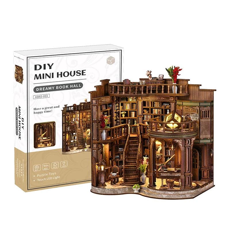 Figurines de maison de rêve en bois rétro, Kits miniatures avec lumières LED, décoration de bureau p