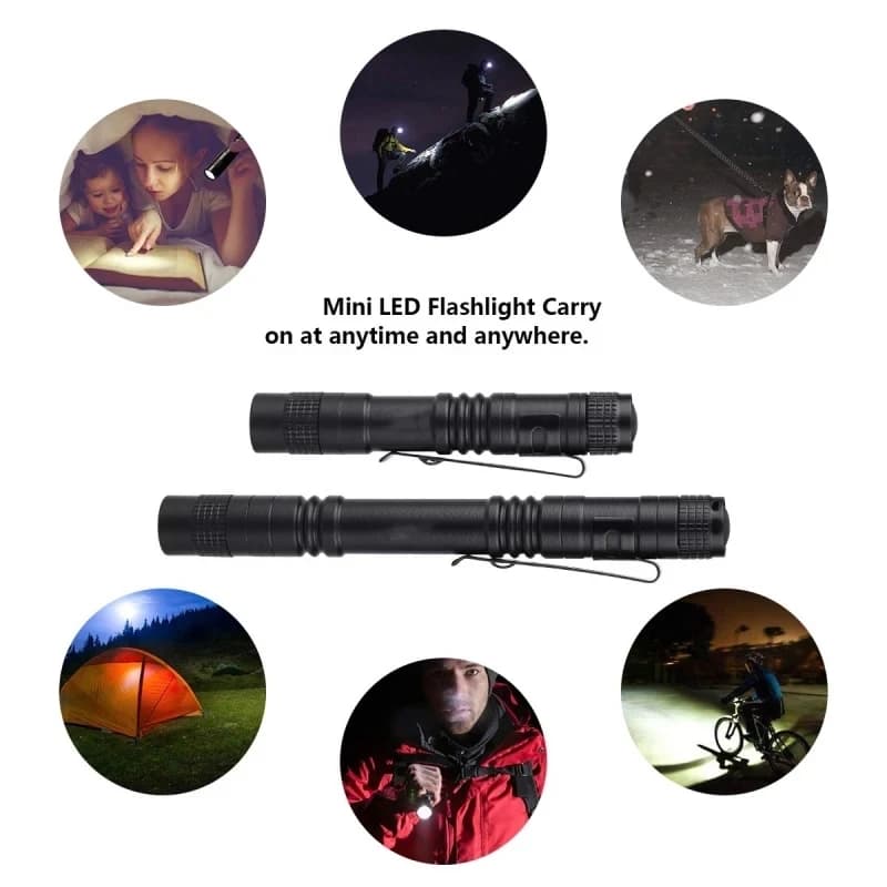Mini lampe de poche LED portable avec batterie AAA, torche étanche, lampe d'urgence extérieure médic