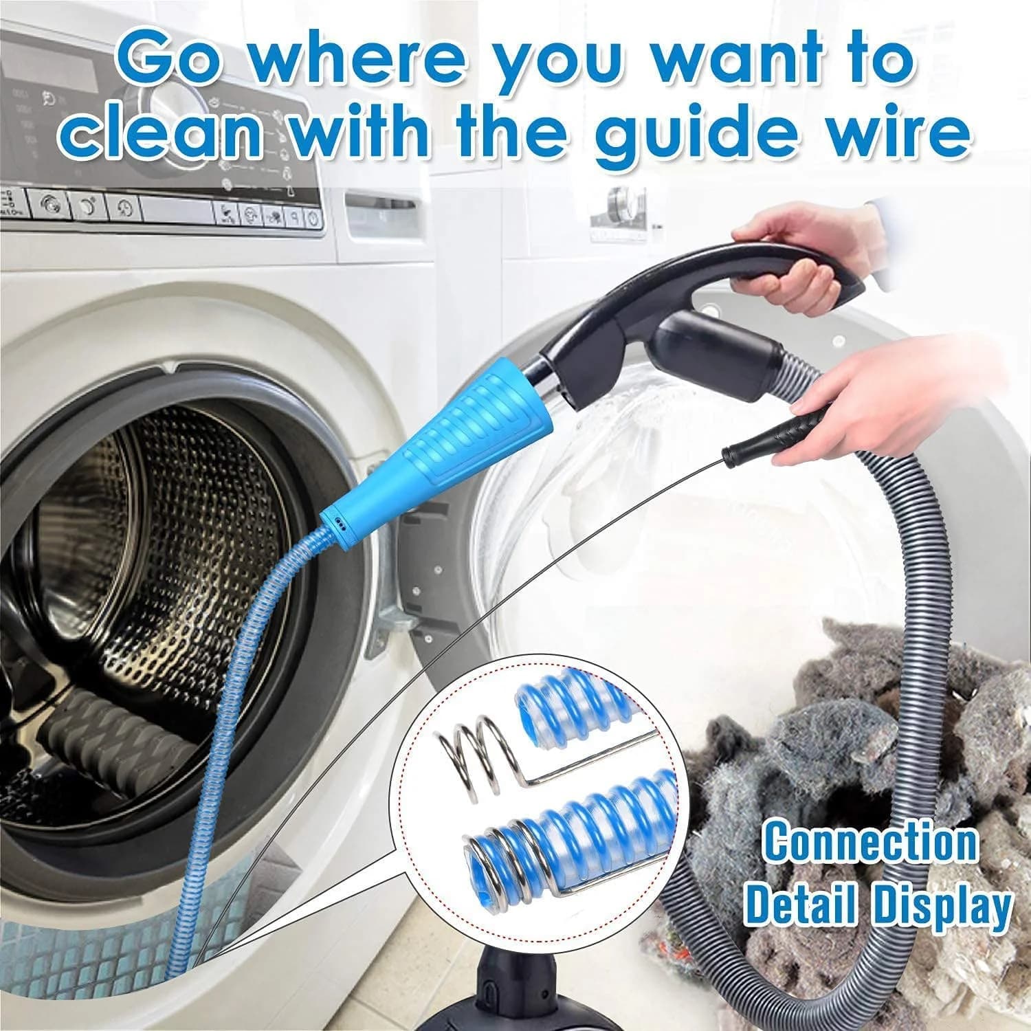 Accessoire de nettoyage de ventilation de sèche-linge, fixation de tuyau d'aspiration, brosse de tuy