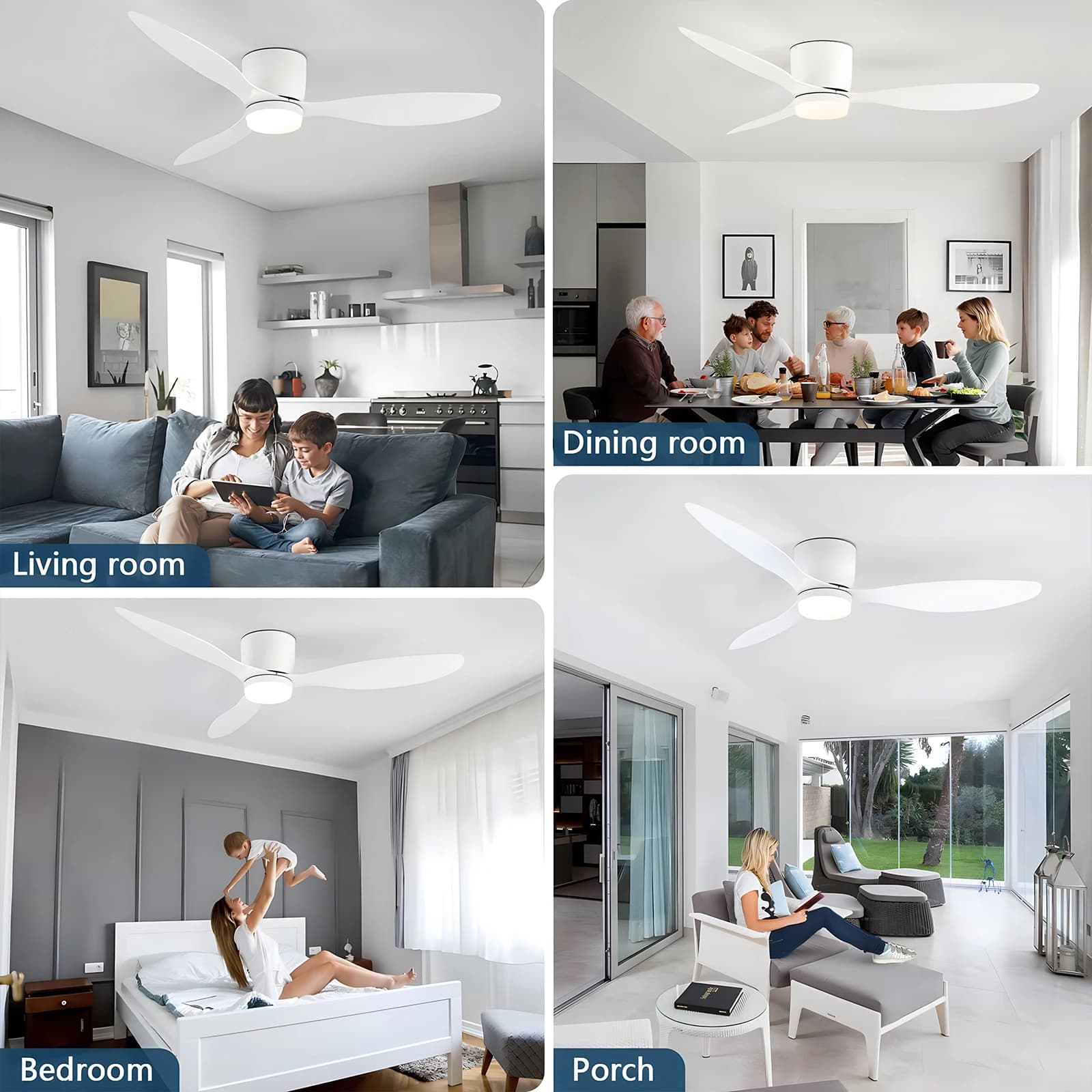 IRALAN ventilateur de plafond moderne avec lumière LED moteur à courant continu grand Volume d'air t