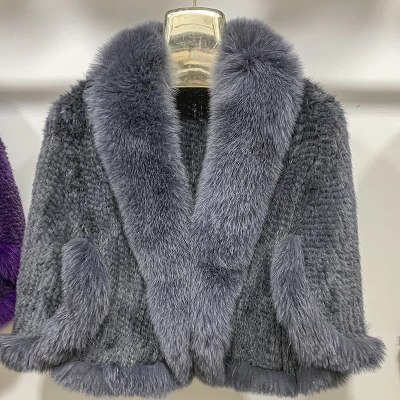 Nouveau Poncho en vraie fourrure de vison tricoté 100% naturel véritable fourrure de vison châle nat