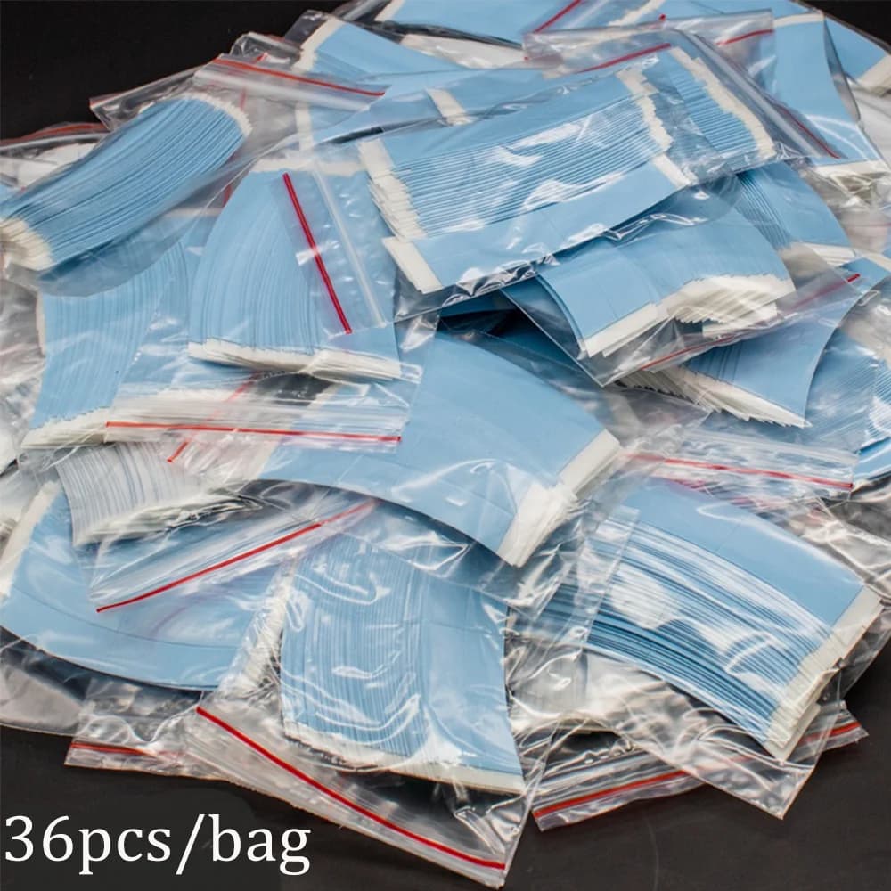 36 pièces de ruban adhésif double face imperméable pour perruques en dentelle, postiches, remplaceme