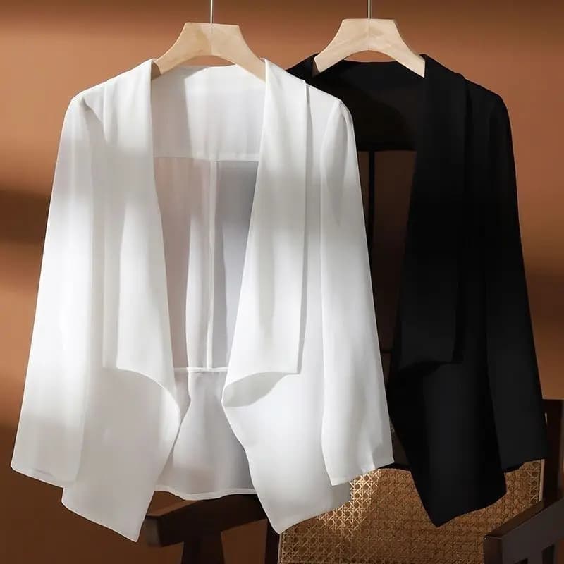 Veste kimono en mousseline de soie fine pour femmes, capes de protection solaire, châle adt, cardiga