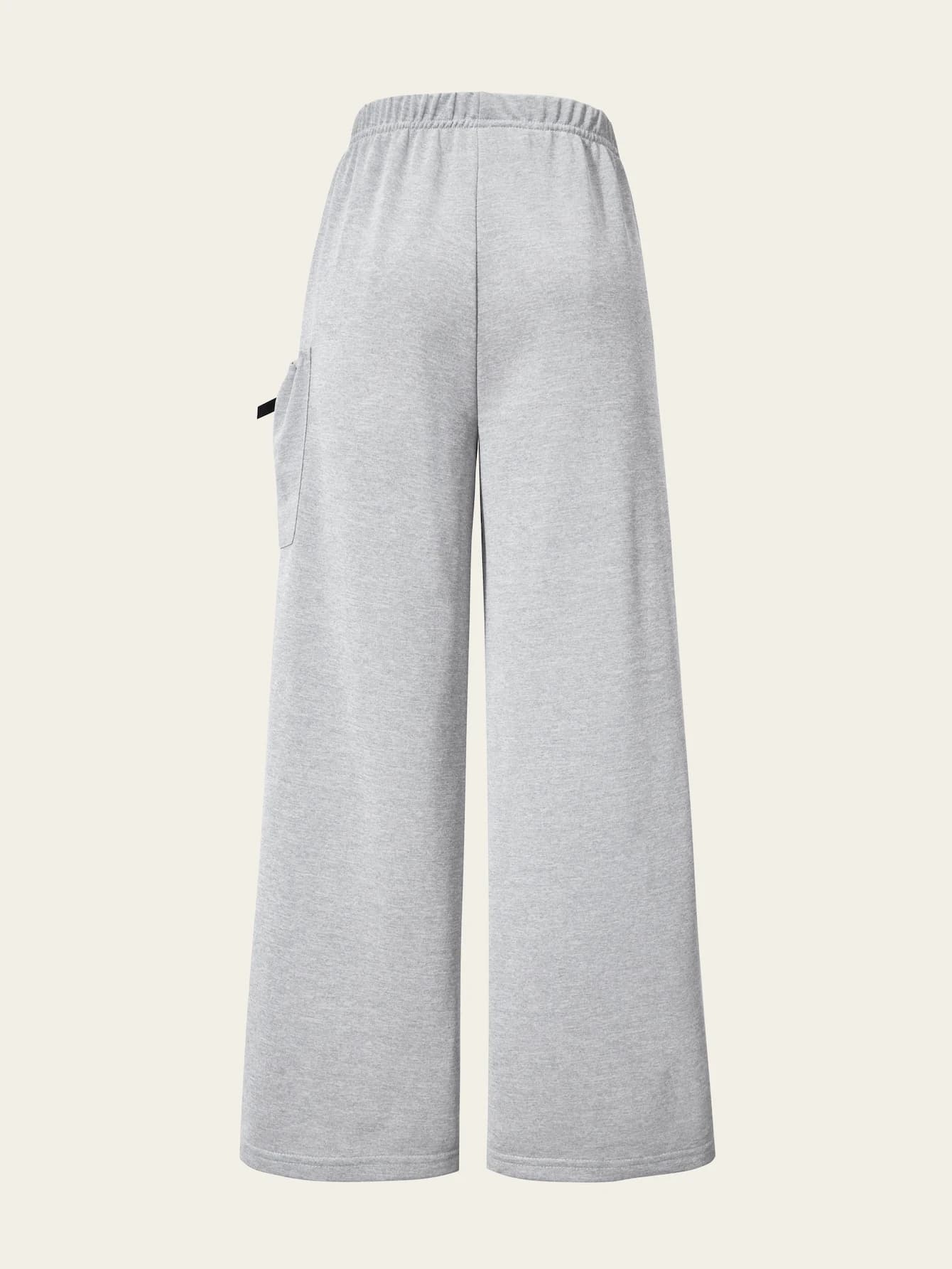 Pantalons décontractés à la mode pour filles, pantalons amples à jambes droites avec un design de po
