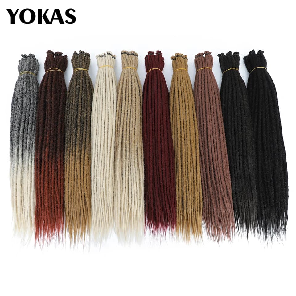 Extensions de Dreadlock synthétiques au Crochet faites à la main, 24 36 pouces, tresses au Crochet p