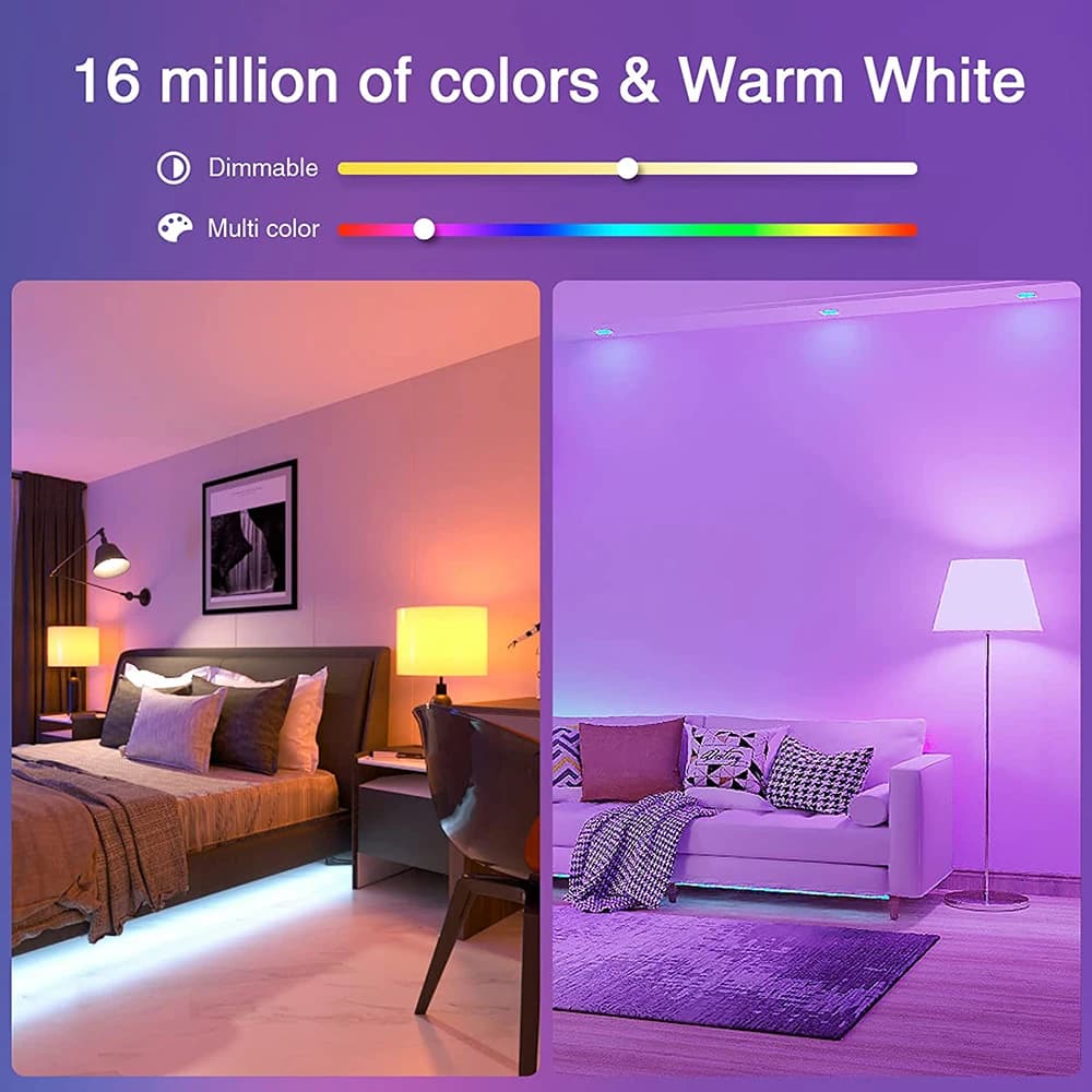 Ampoule LED intelligente WiFi Zigbee, variable, E27, E14, GU10, RGBCW, 2700-6500K, bougie, pour appl