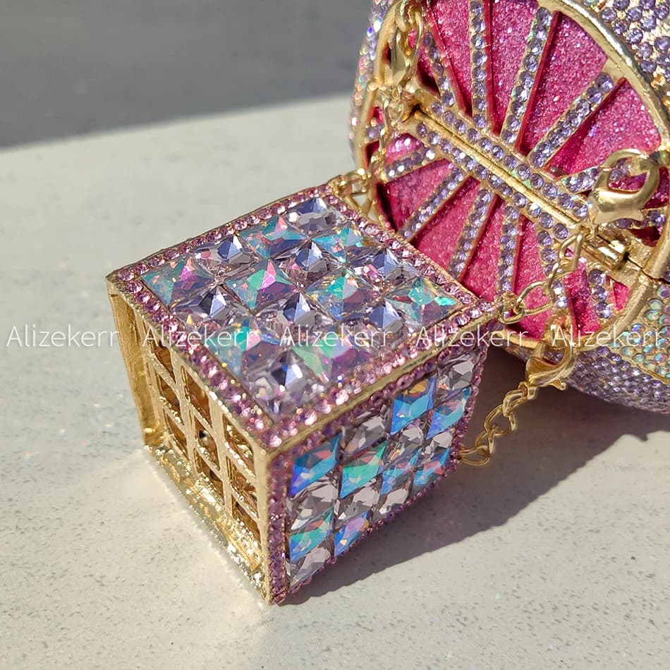 Alizekerr sacs de soirée en cristal en forme de ballon à Air chaud femmes de luxe chic Unique strass