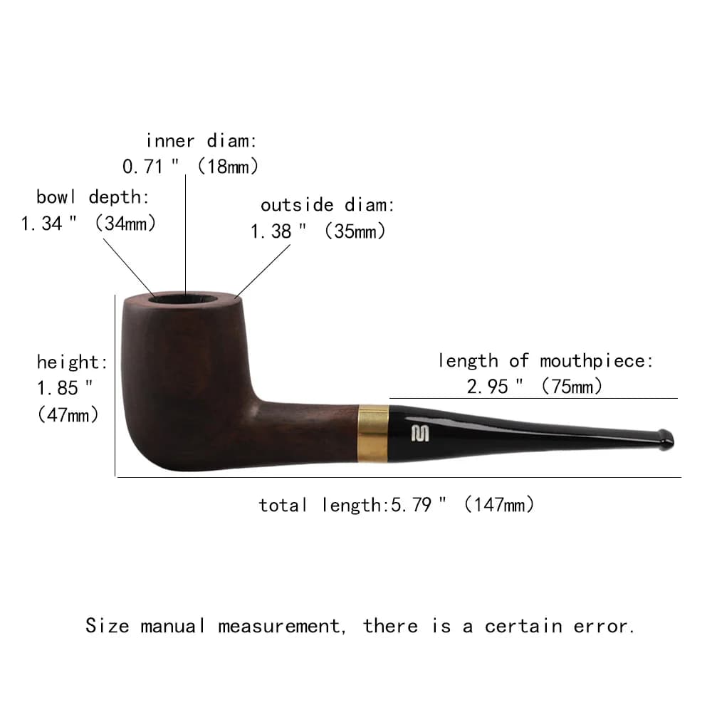 JIBILL – tuyau de billard classique à poignée droite, ensemble de tuyaux à tabac en bois de santal, 