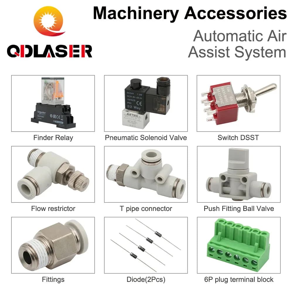 Système d'assistance pneumatique automatique ultime QDLASER, ensemble complet pour machine de gravur