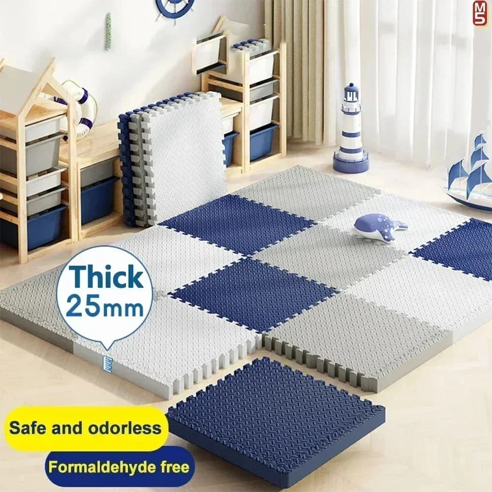 Tapis de jeu antidérapant pour bébé rampant, 8 pièces/2.5cm d'épaisseur, tapis de gymnastique insono