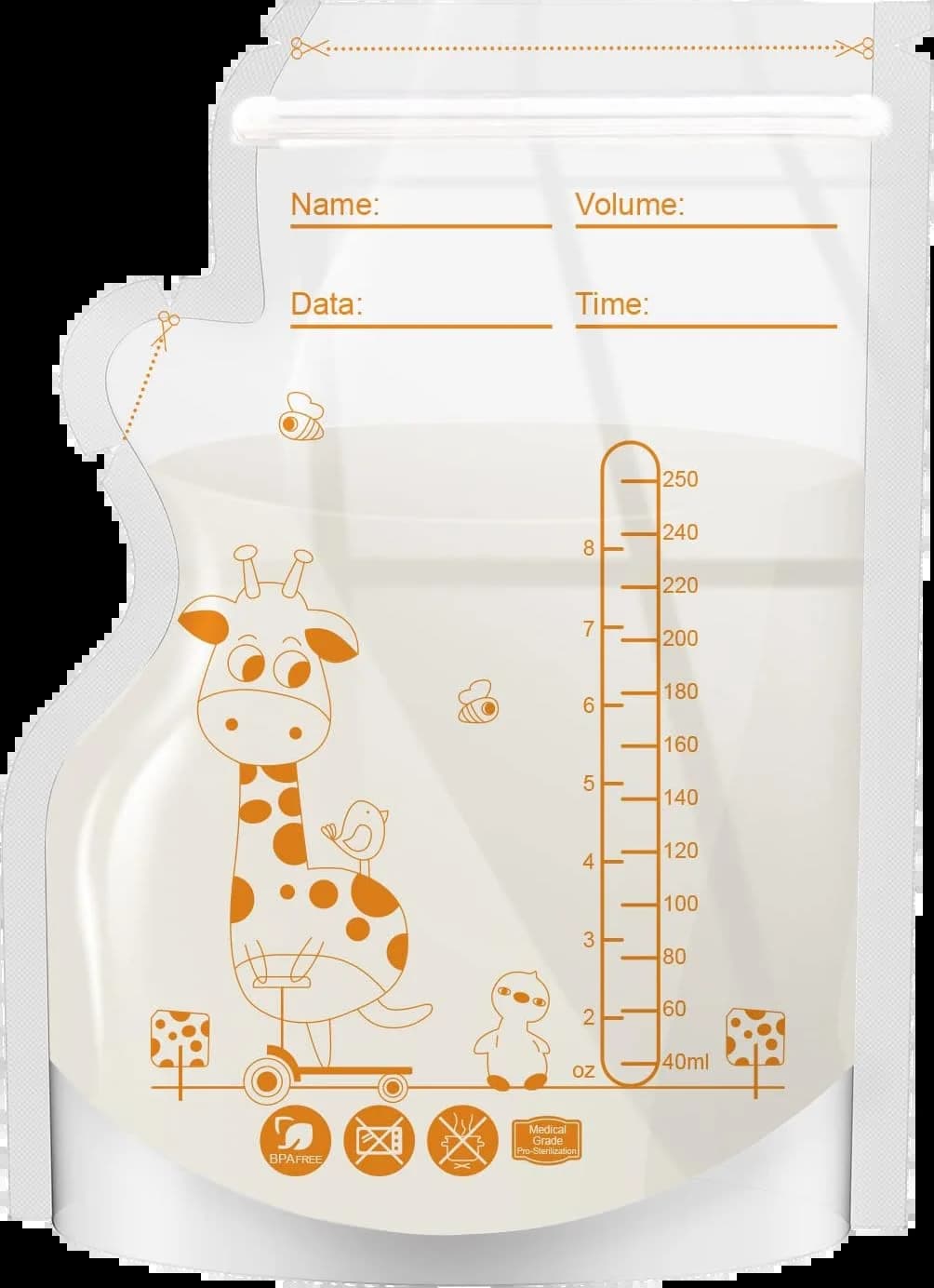 Sacs de conservation du lait maternel, 100 pièces, pochettes pré-sterilizées anti-fuite sans BPA, je