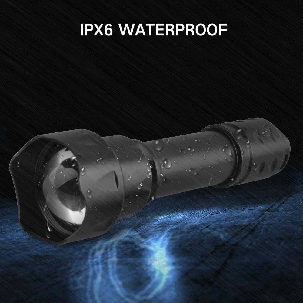 BORUiT T20 infrarouge IR 850nm Vision nocturne LED lampe de poche tactique Zoom IPX6 torche étanche 