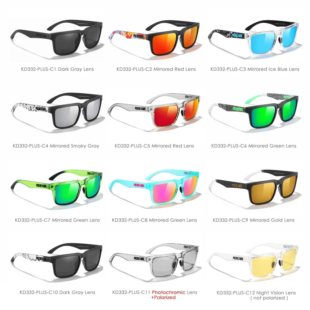 KDEAM-Lunettes de soleil polarisées photochromiques pour hommes, lunettes de vision nocturne, grande