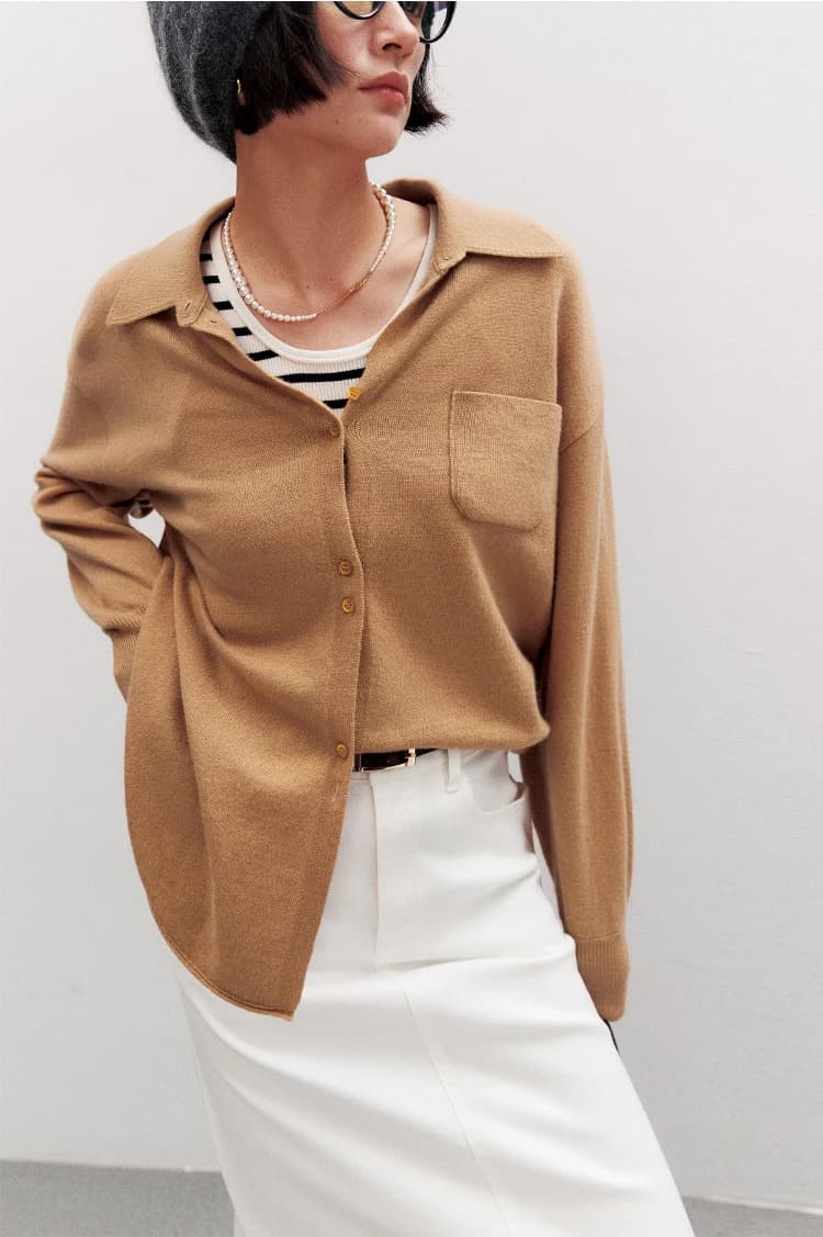 Magnifique chemise tricotée en cachemire de laine avancé, Gao Zhi Tong Qin Lu, OS, enseignement de m