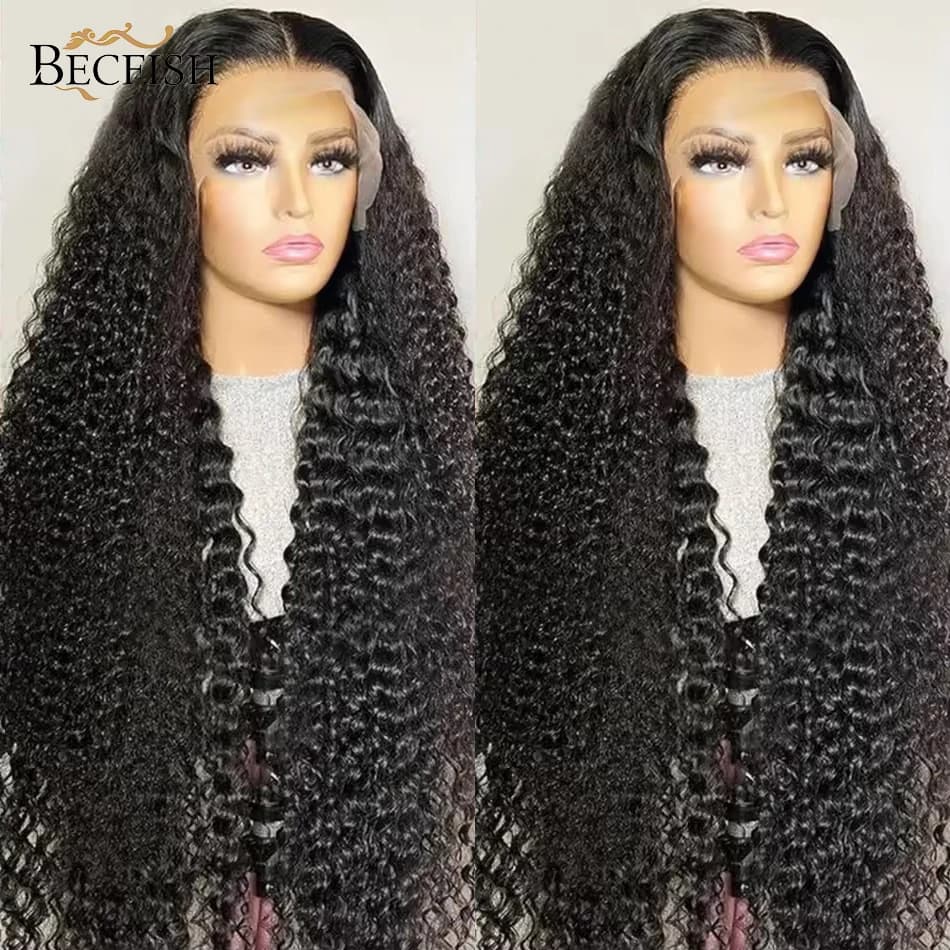 Perruque en cheveux humains bouclés Water Wave 13x4 13x6, perruque Lace Front de 40 pouces, perruque