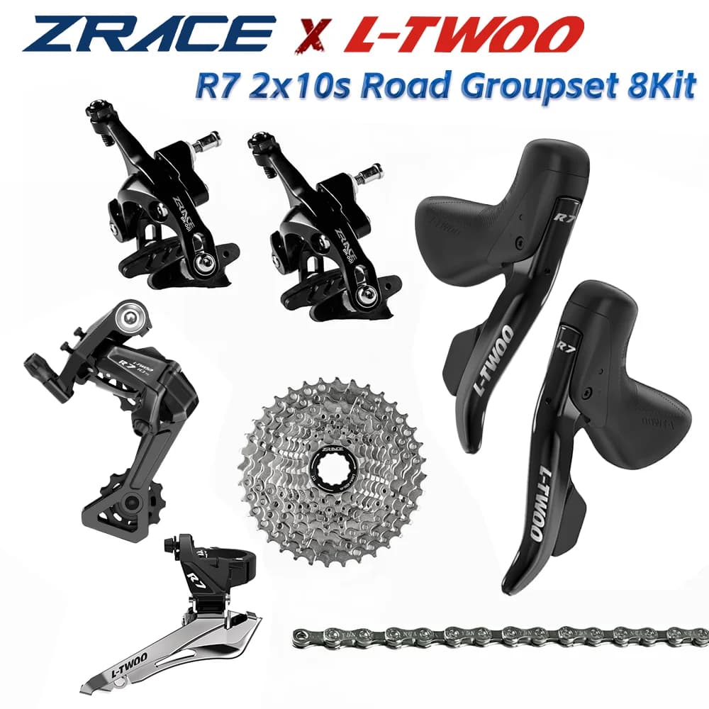 LTWOO R7 2x10 vitesses, 8Kit route 20s, frein ZRACE + Cassette + chaînes + levier de vitesses + déra