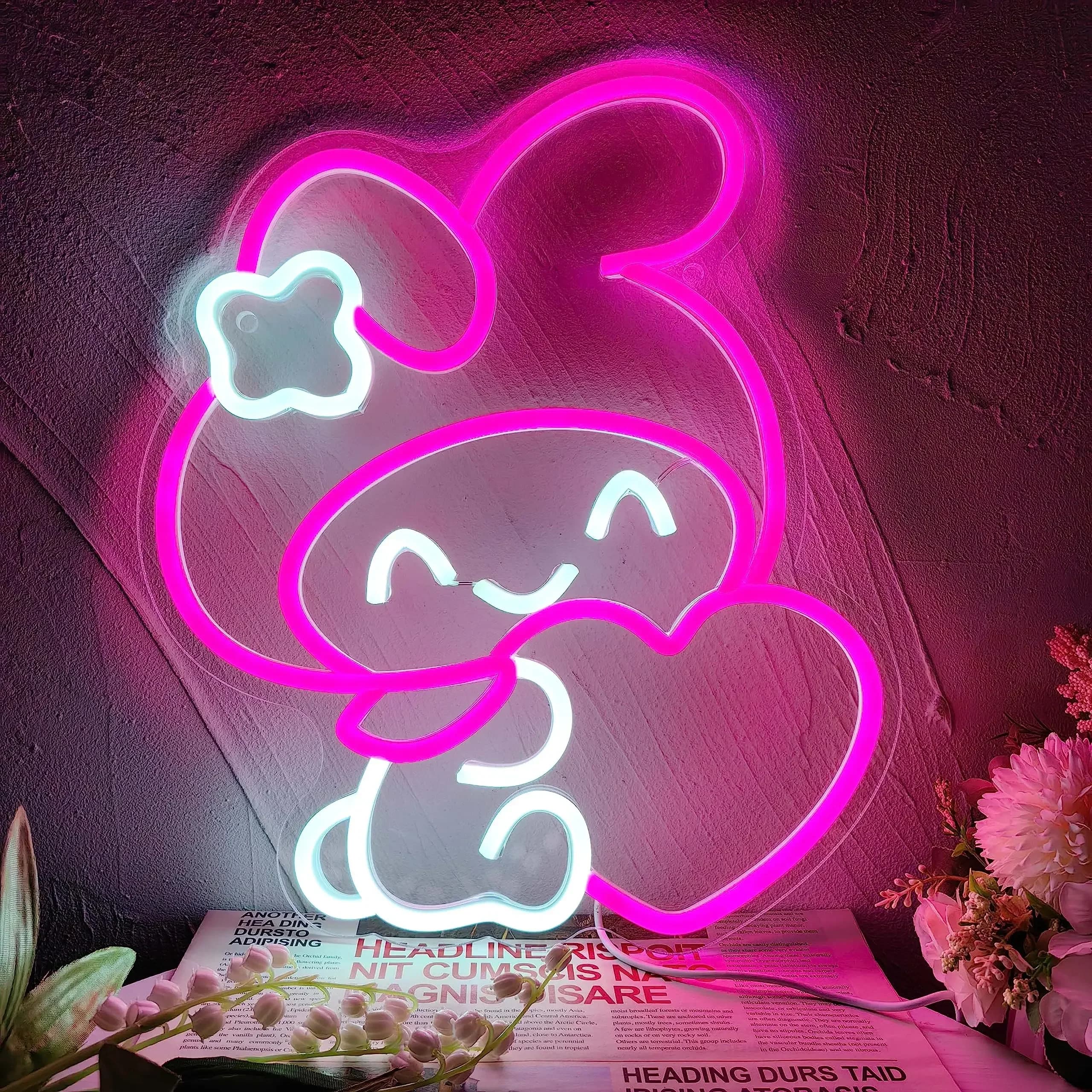 Enseigne au néon Anime pour décoration murale, lumière au néon de style japonais, parfaite pour cham