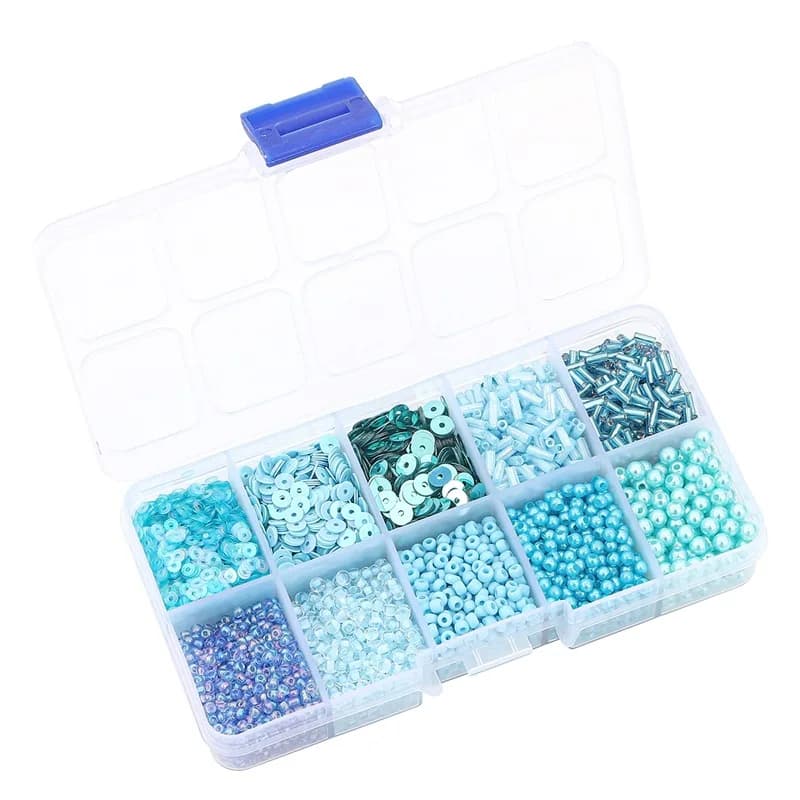 Boîte à paillettes de perles de verre en cristal tchèque, kit de fabrication de bijoux, bricolage, s
