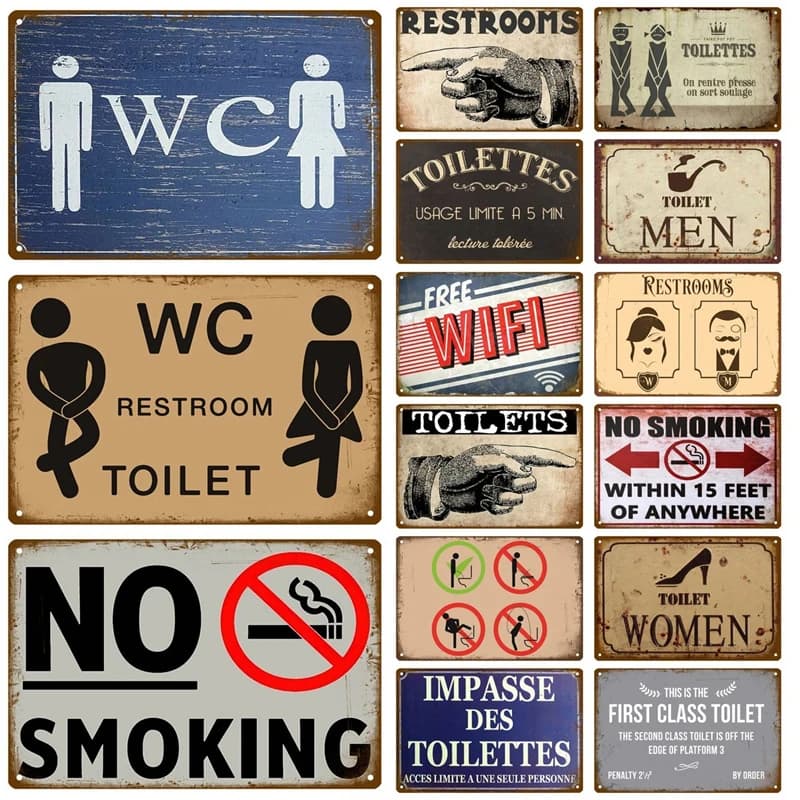 Panneau métallique Vintage, décor amusant pour la maison, toilettes, toilettes, toilettes, Art mural
