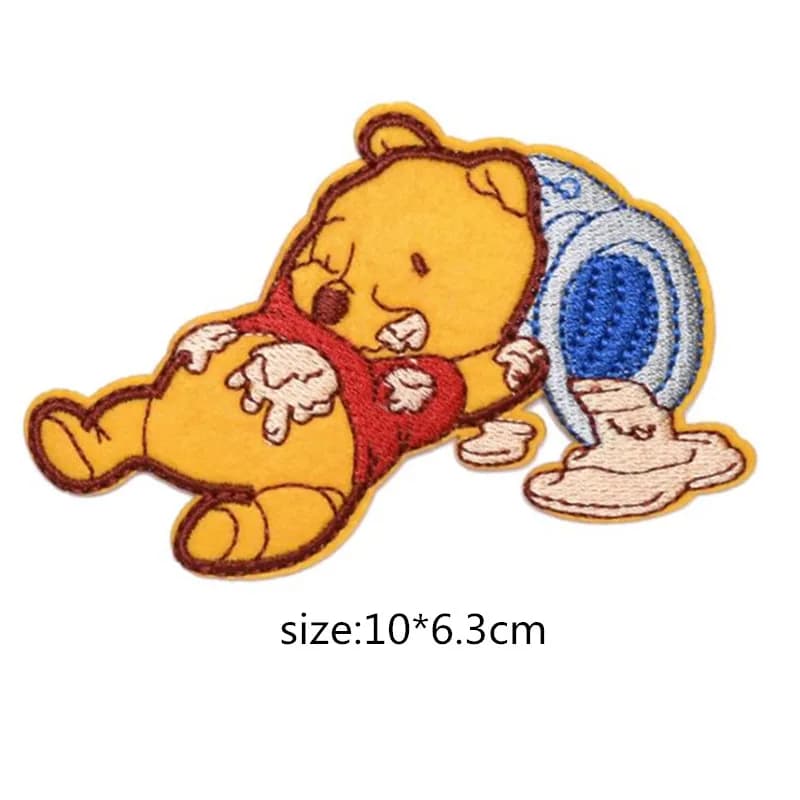 Dessin animé Winnie l'ourson Patch brodé fer sur jolis patchs en tissu brodé bricolage vêtement déco