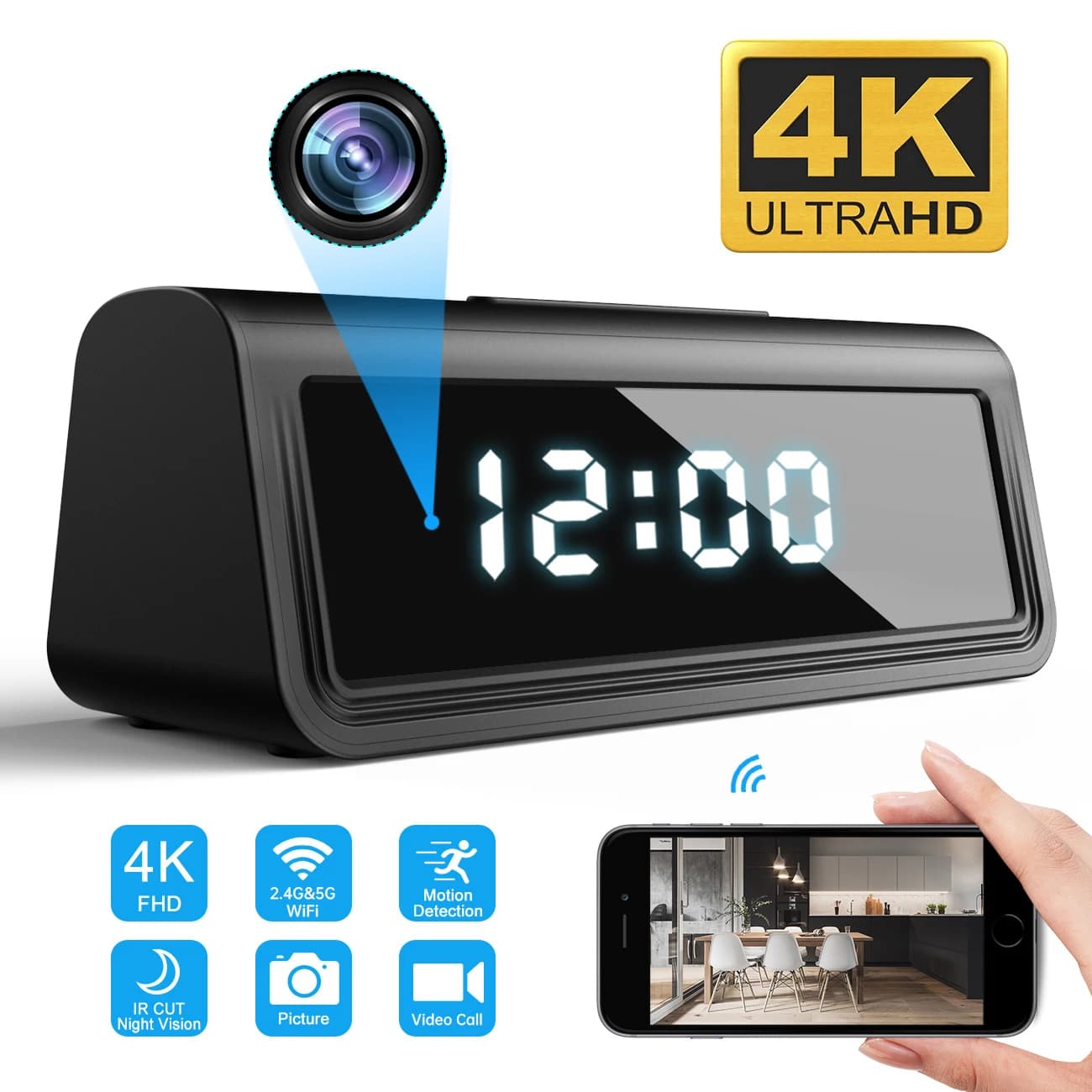Mini caméra Wifi 4K 1080P 2.4G/5G, enregistreur vidéo DVR, sécurité domestique, vision nocturne infr