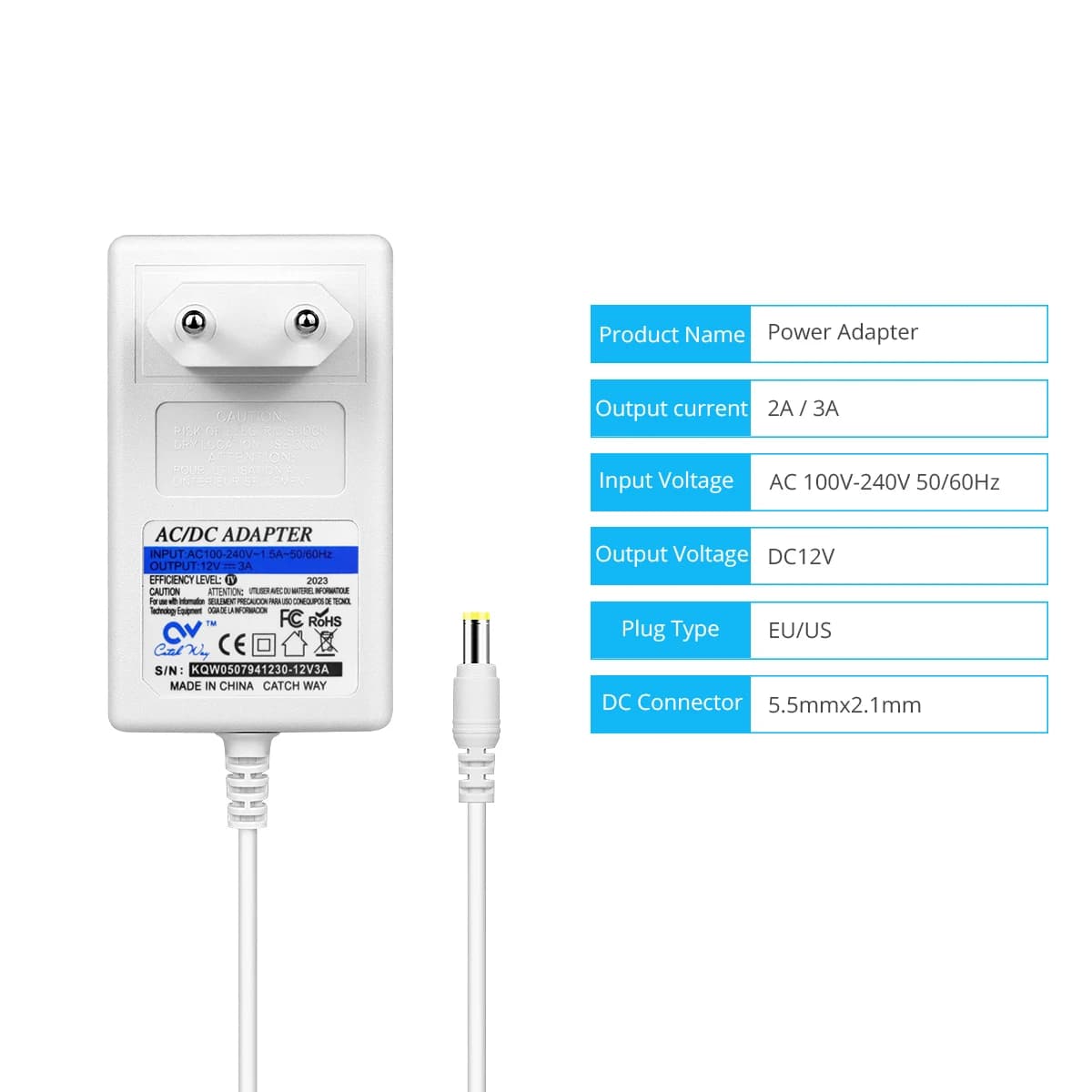 Alimentation électrique AC 110V 220V à DC12V pour bande LED COB/barre lumineuse LED, pilote de lampe