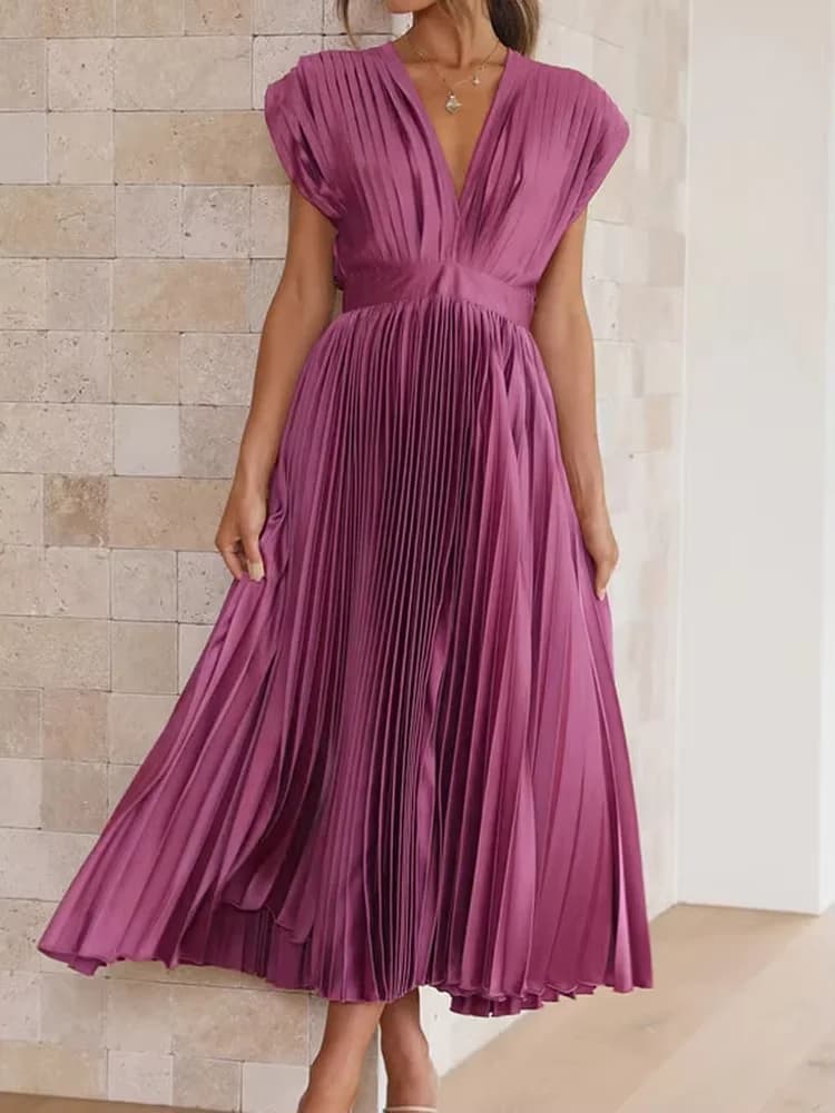 Robe de soirée sans bretelles et dos nu pour femme, vêtement de détente simple, couleur unie, manche
