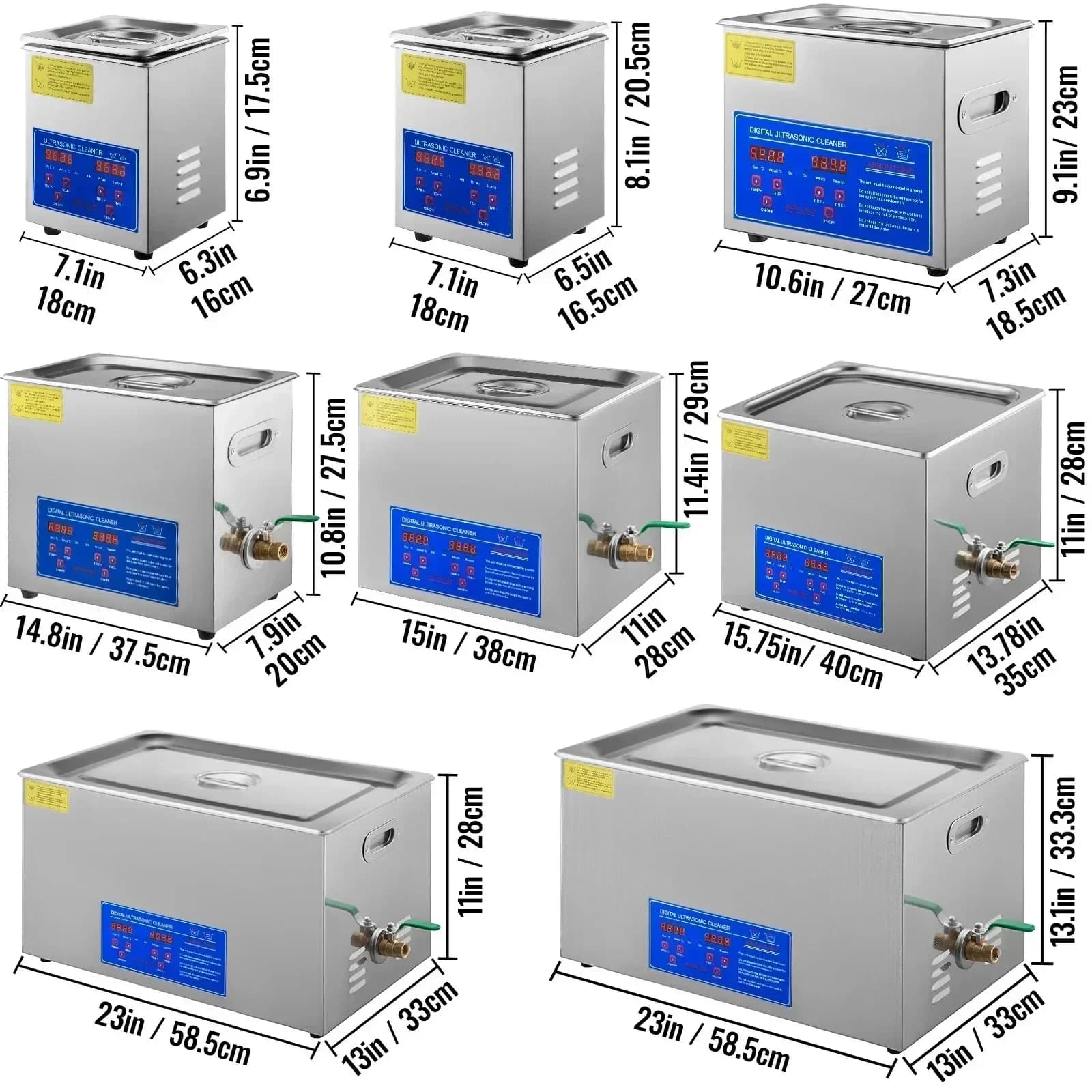 Nettoyeur ultrasonique 1,3 l 2L 3L 6L 10L 15L 22L 30L lave-vaisselle Machine à laver Portable lave-v