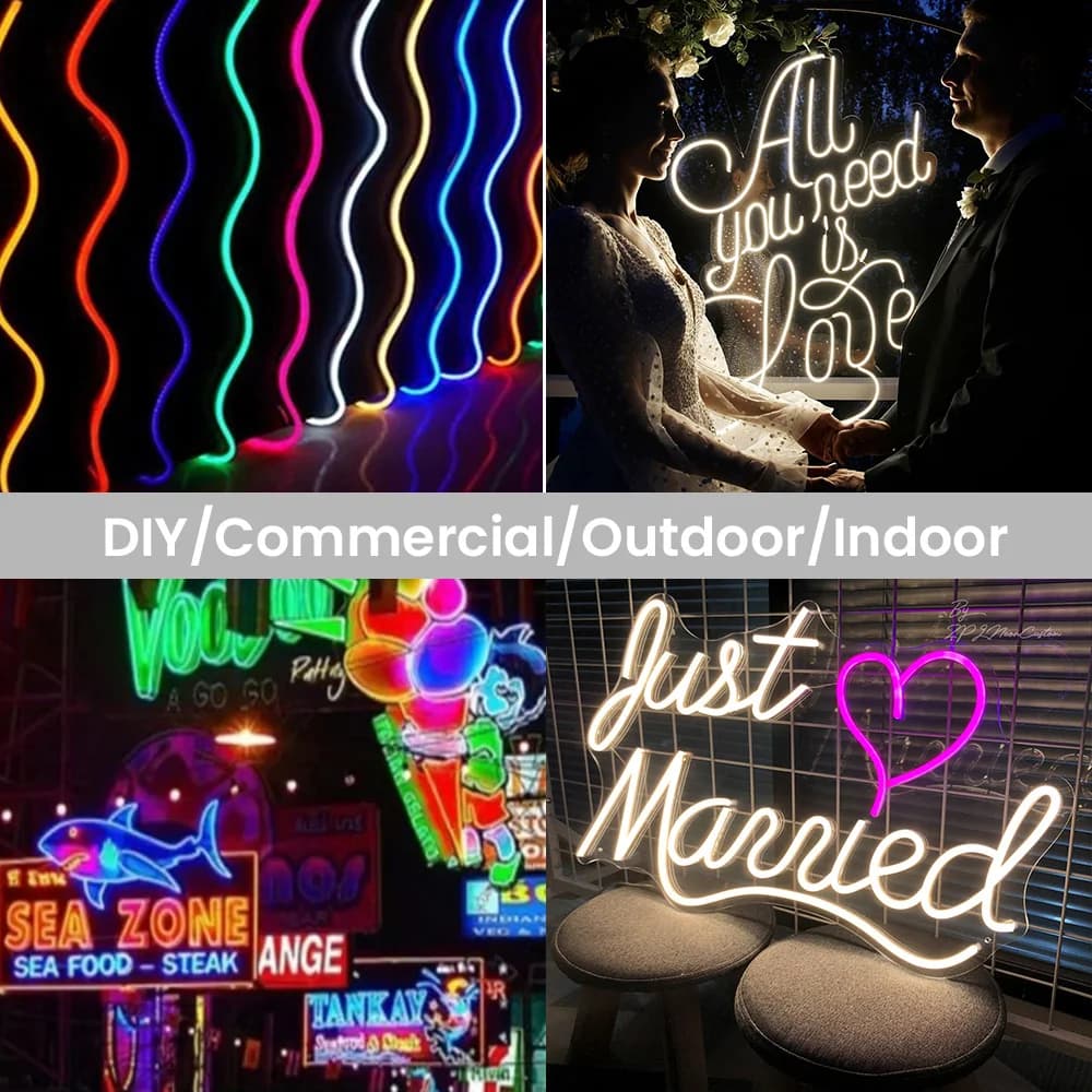 Bande Lumineuse Néon LED 12V 24V, Corde Étanche, Lampe Flexible en Silicone, Décoration de la Maison