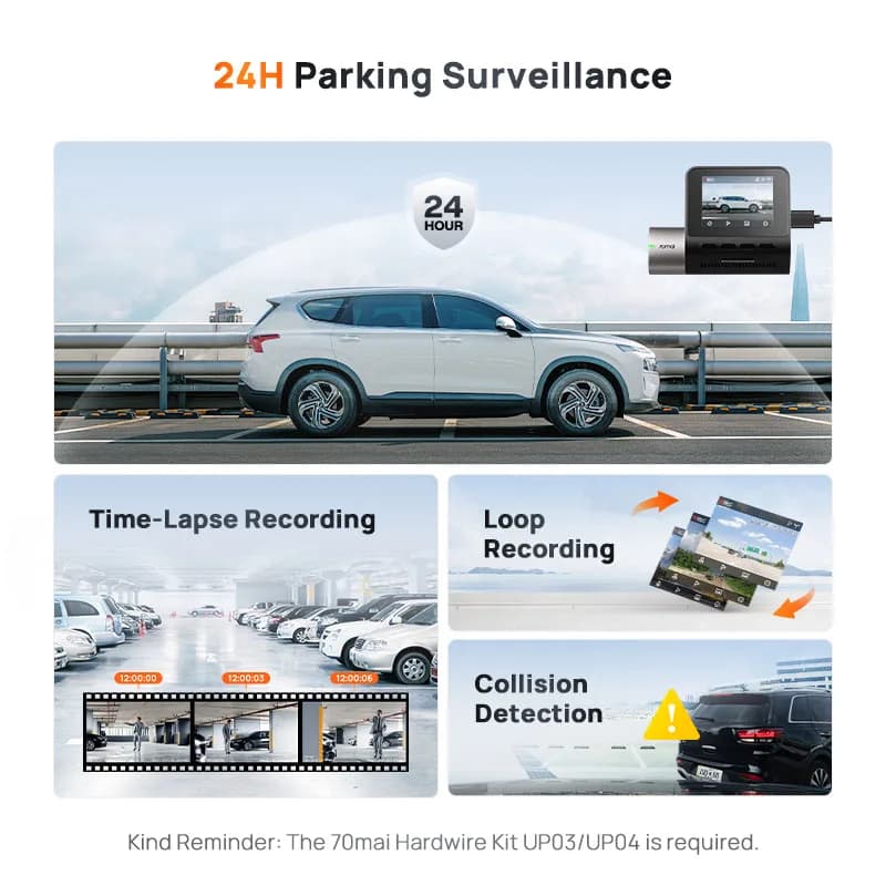 Version mondiale nouveau 70mai Dash Cam A510 1944P 3K Image HDR GPS ADAS 140FOV 24H Parking 70mai 4G