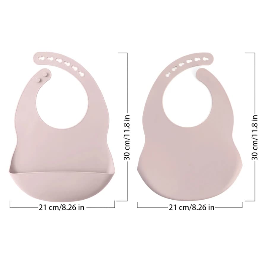 2 pièces enfant en bas âge Silicone plaque de poitrine bébé bavoir imperméable couleur unie infantil
