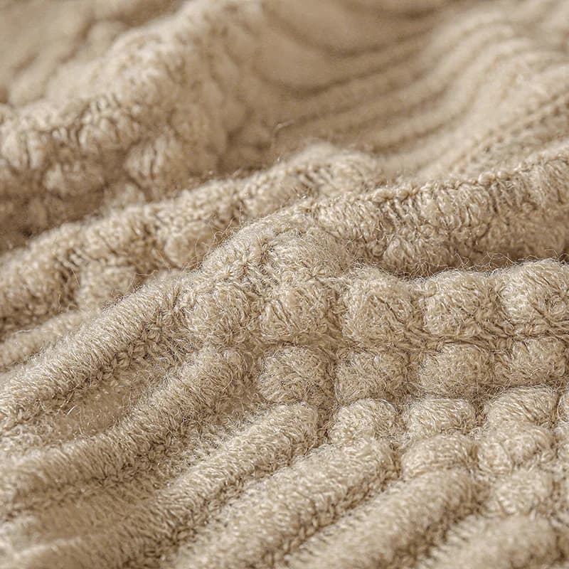Couverture tricotée kaki avec glands, couvre-lit épais Vintage de luxe pour ferme, couverture surdim