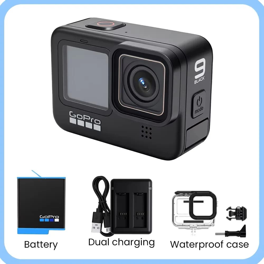 GoPro HERO 9 Caméra d'action noire 4K 5K avec écran avant couleur Caméra de sport 20MP Photos, Strea