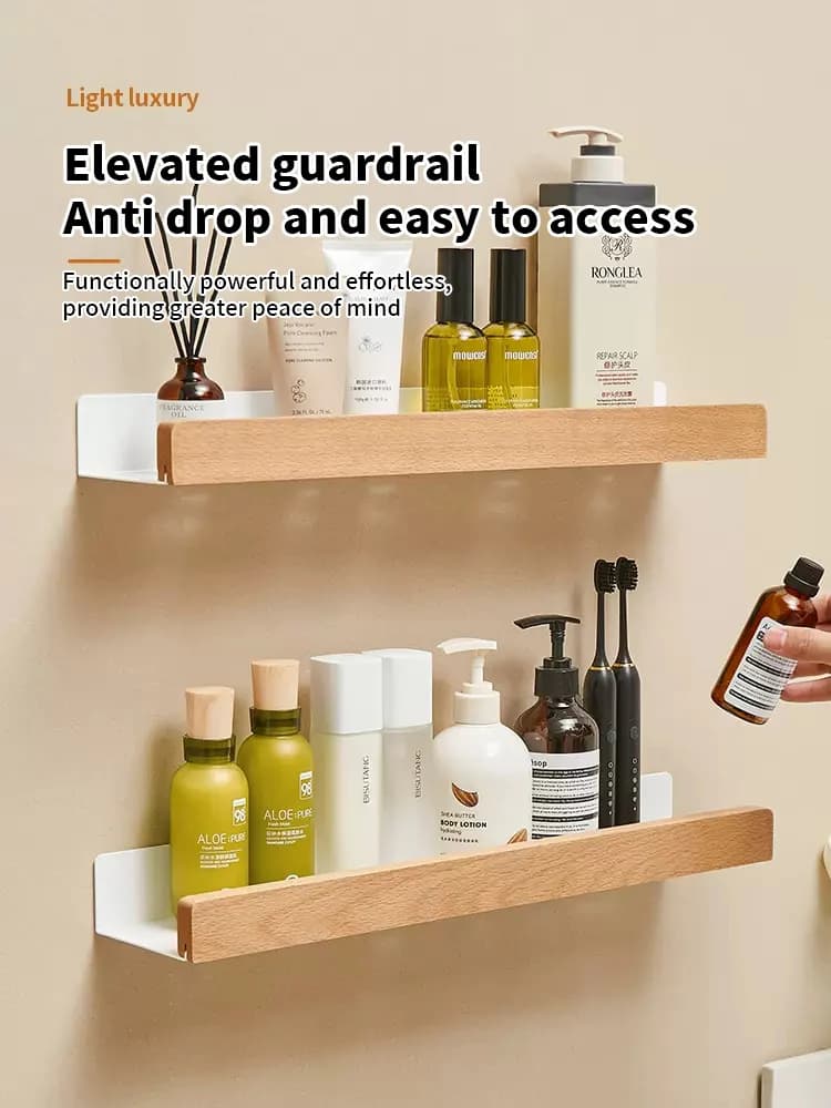 Bois aluminium étanche pour salle de bain étagères shampooing maquillage support de rangement access