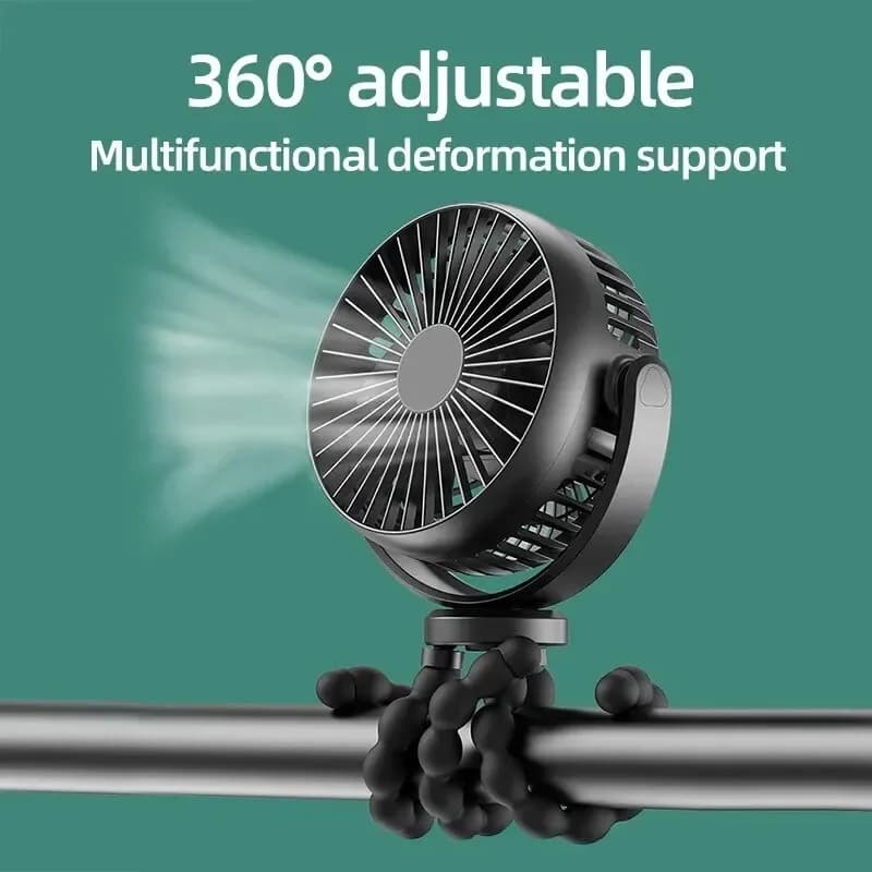 Nouveau 5200 mah multi-fonctionnel poussette Mini ventilateur Portable USB charge petit ventilateur 
