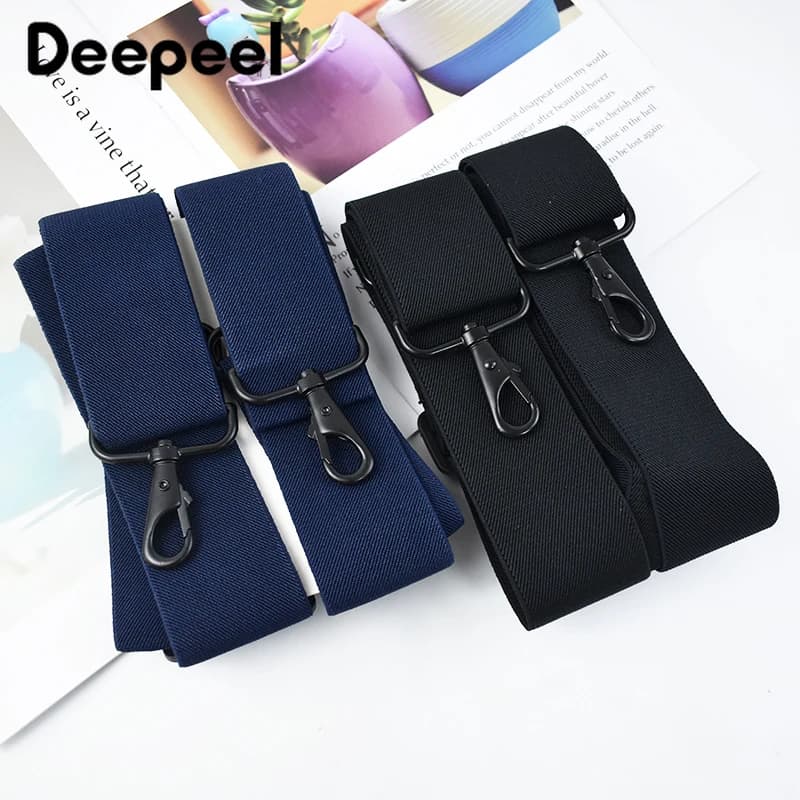 Deepeel-Bretelles Jockstrap larges pour hommes, bretelles pour hommes adultes, 4 clips, crochet, 5x1