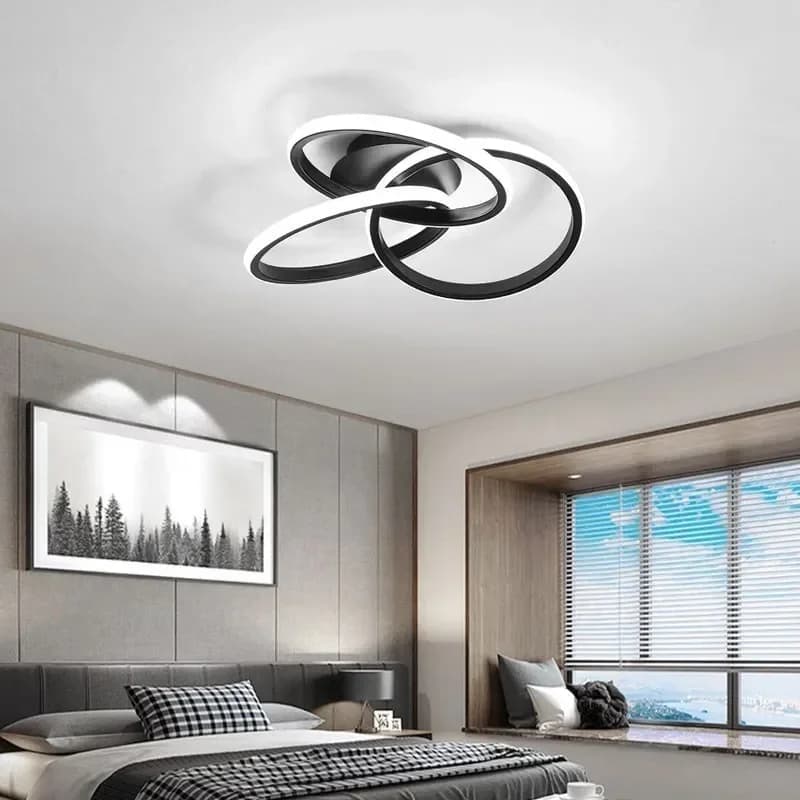 Plafonnier LED Moderne en Acrylique à Intensité Réglable, Luminaire d'NikDisponible en Noir, Blanc e