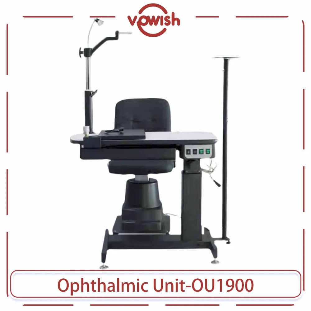 Équipement d'optique OU-1900, Instrument ophtalmique, unité optique, bureau et chaise, Table tournan