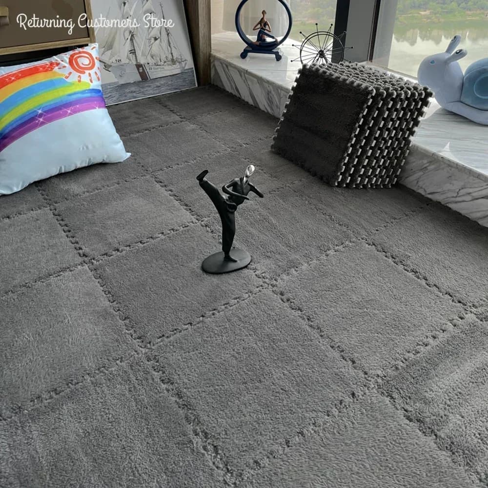 Lea-Tapis en peluche souple pour enfants, tapis de puzzle en polymères, virus chauds, carreaux d'exe