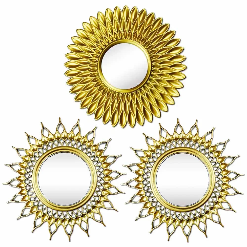 MCDFL – miroir solaire rond doré, décoratif mural, accessoires de décoration pour la maison, décor B