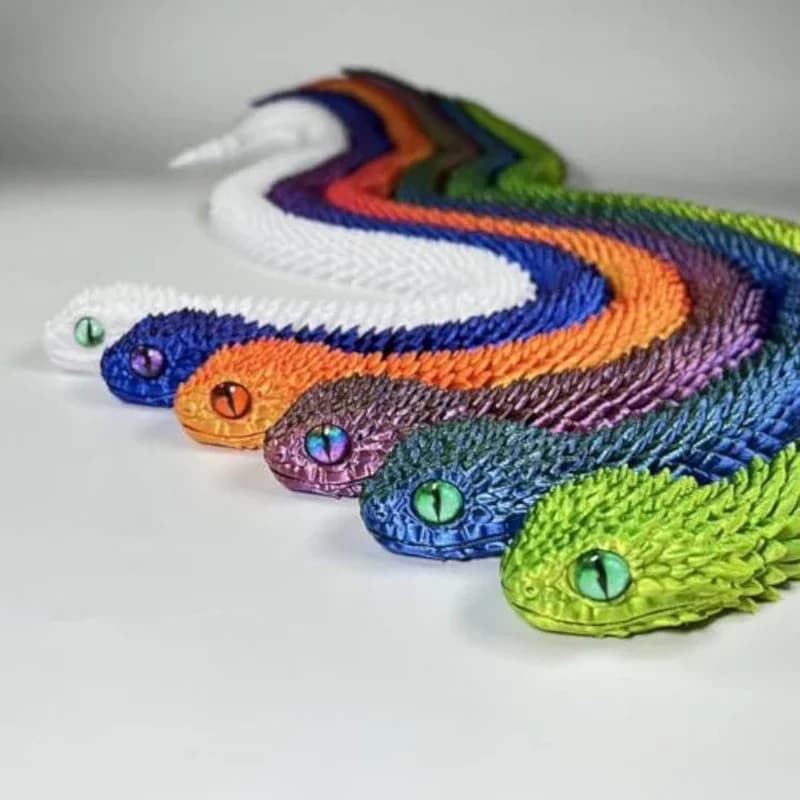 Serpent imprimé en 3D, jouet à articulation mobile, Simulation de serpent, ornement de bureau, cadea
