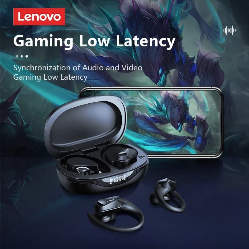 Écouteurs Bluetooth V5.3 originaux Lenovo LP75 TWS, sans fil, affichage numérique LED, réduction du 
