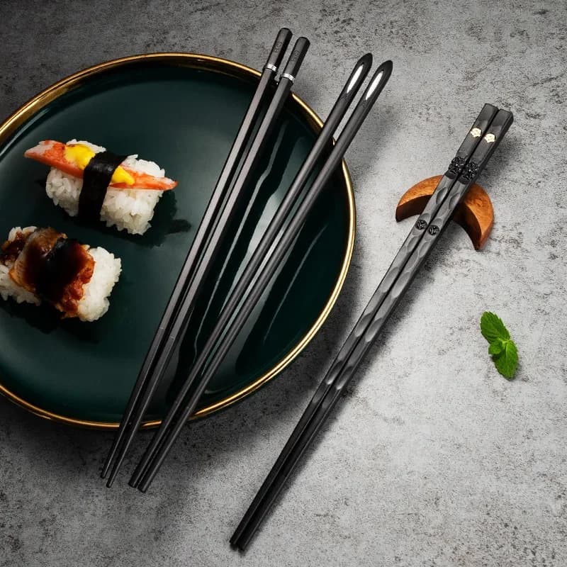 Baguettes japonaises antidérapantes de haute qualité, 5 paires, coréen, maison, hôtel, Restaurant, b