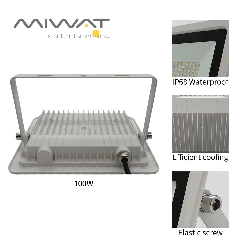 Projecteur LED blanc 100W 50W 30W 20W 10W AC 220V, réflecteur extérieur étanche, lampadaire, appliqu