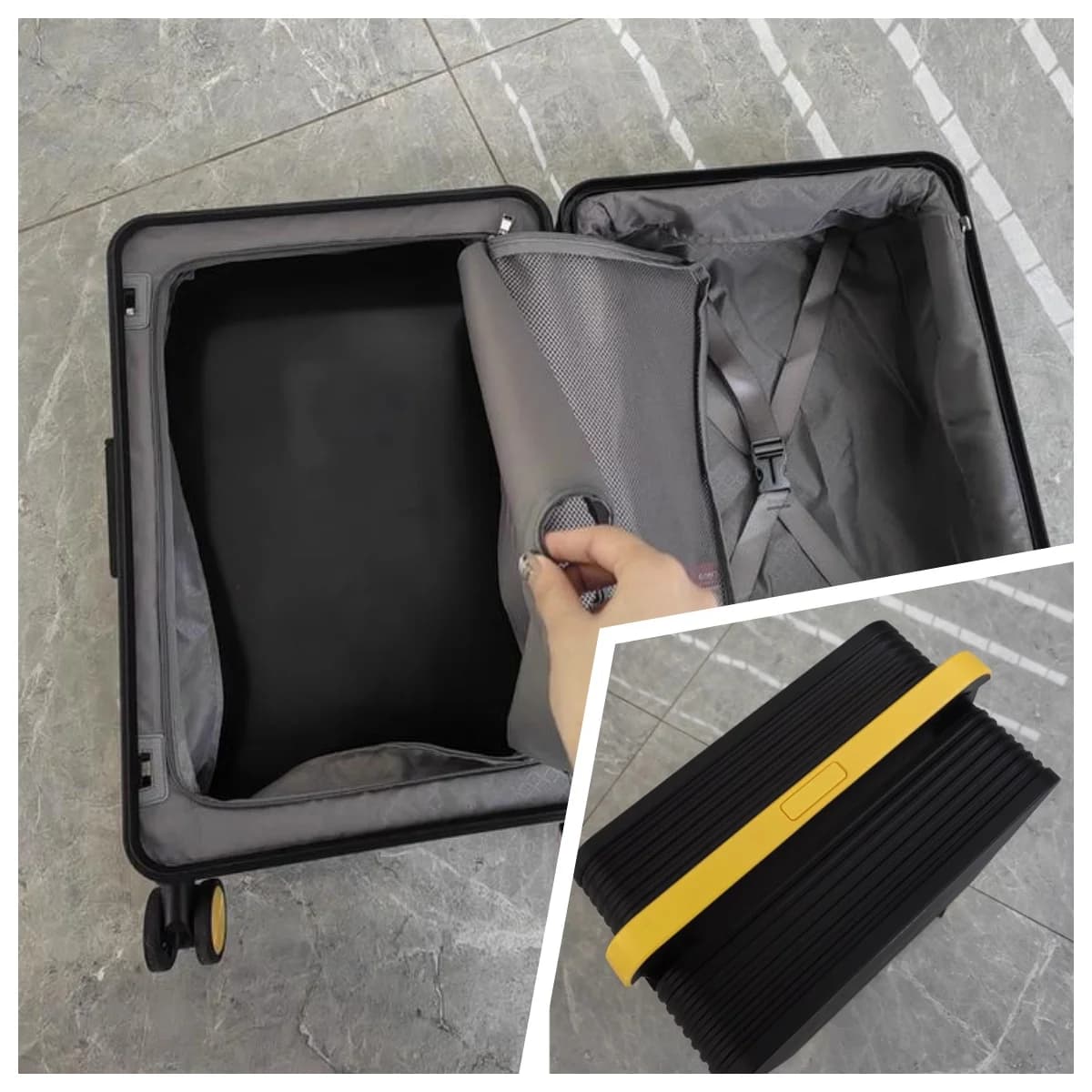 Bagage roulant à guidon large, valise de chariot d'équilibre de voyage en matériau PC Durable de hau