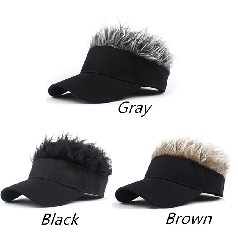 Casquette de Baseball synthétique courte pour hommes, perruque à pointes, faux cheveux, pare-soleil 