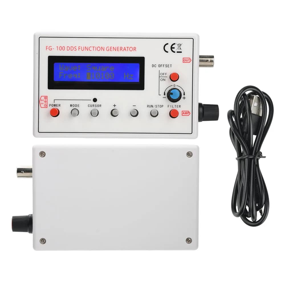 Générateur de Signal de fonction DDS FG-100, 1Hz-500kHz, sortie de forme d'onde triangulaire carrée 